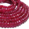 3x14 inches Gorgeous Sparkle Red Ruby Quartz Micro Faceted Rondell Beads Gorgeous Red Colour size - 4 mm approx